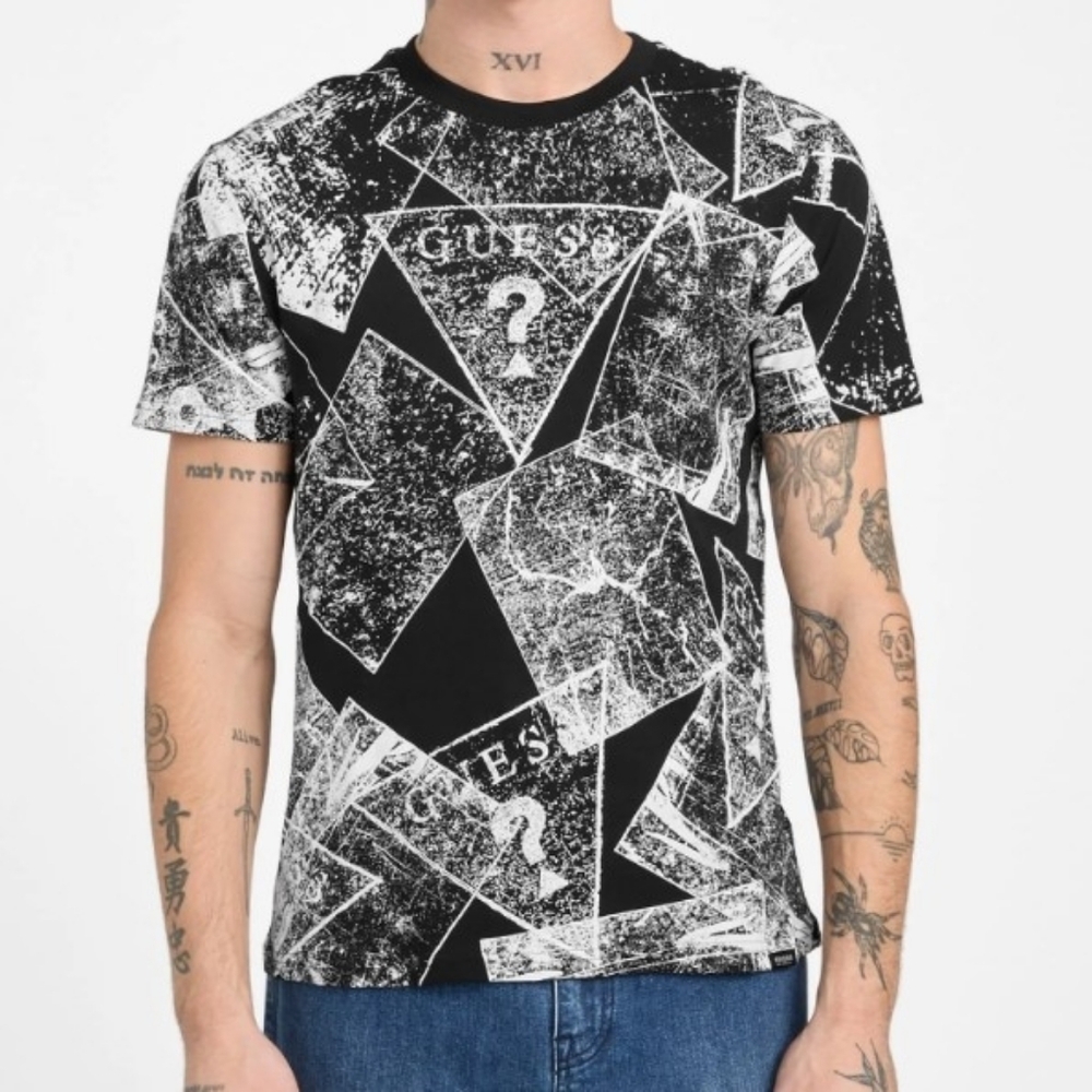 GUESS Eco Edric Signature T-shirt Men's Size XL NEW!